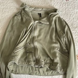 Green zip up jacket